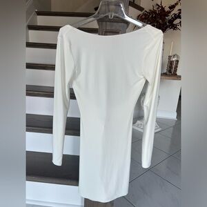NWT CLUB L LONDON White Long Sleeve Bodycon Dress